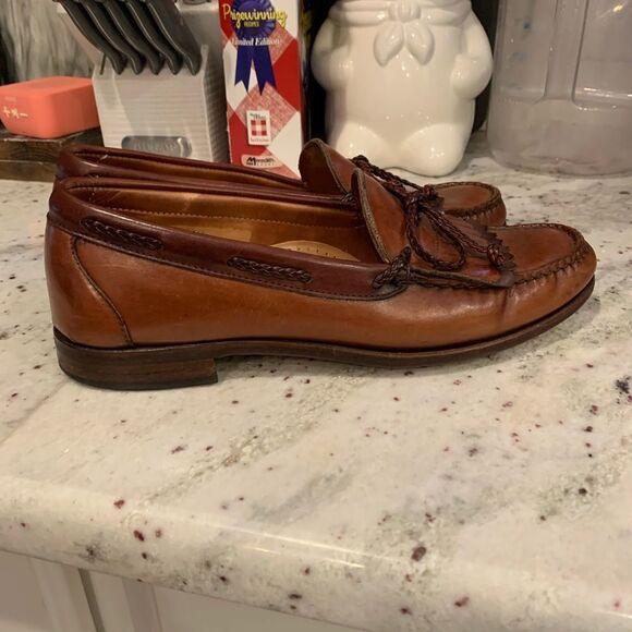 Allen Edmonds Woodstock Brown Leather Tie Loafers sz 9-1/2 B main image 7
